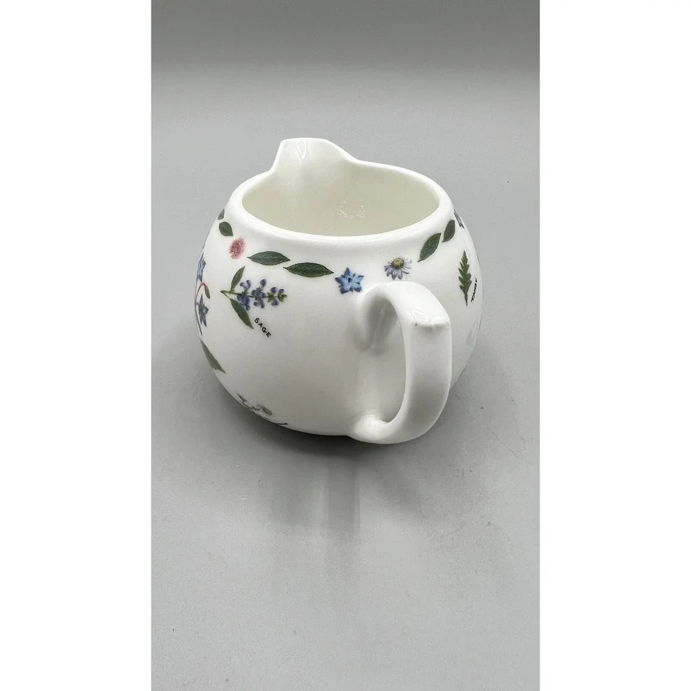 Vintage‎ Kent Pottery 1887 Herb Garden Botanical Floral Cottage Creamer 3